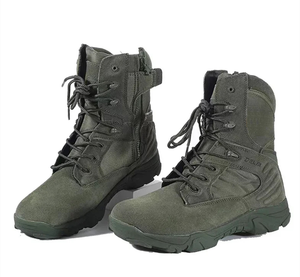 Bottes tactiques TSB10 vertes de haute qualité, sûres, élégantes, personnalisées, avec fermeture éclair, anti-serpents, imperméables, camouflage vert, fabriquées en Chine - Product Image 1