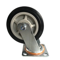 Roues de freinage silencieuses en PU rigides et robustes EFON EF1113 de 6 pouces pour chariots d'entrepôt, d'atelier et chariots à plateau, noires