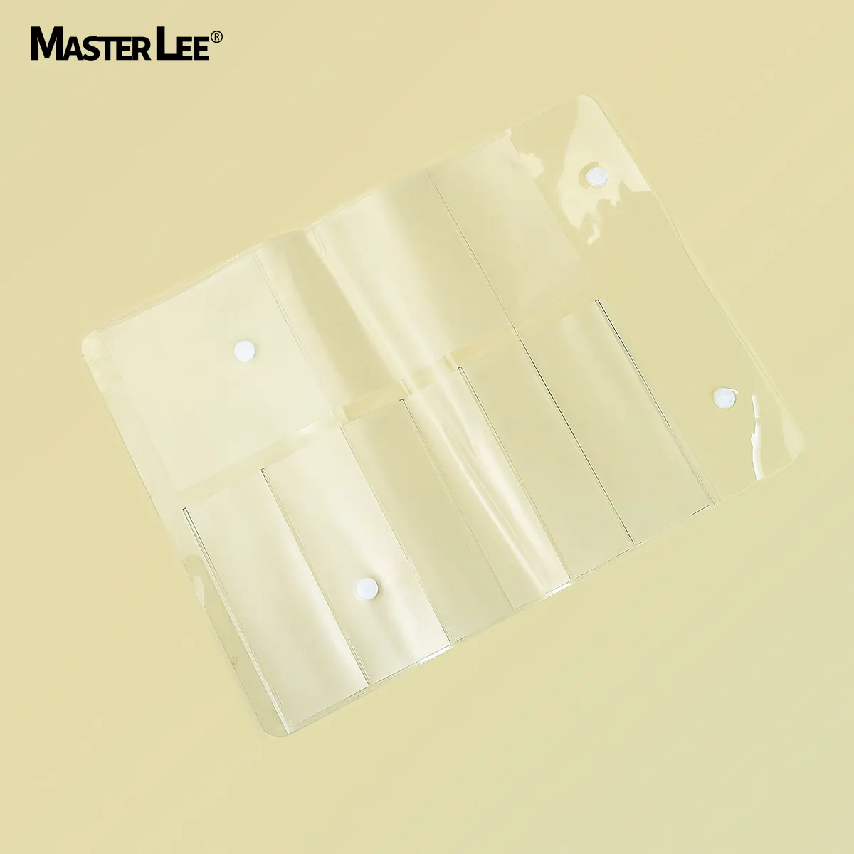 Masterlee new design Custom packaging clear PVC opp comb and scissor holster pouch poly bag with buttons
