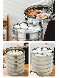 Marmite à vapeur grande capacité en acier inoxydable DFP02 multicouche - Product Image 5