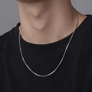 유럽 미니멀리스트 스타일 티타늄 스틸 사각 스네이크 체인 유니섹스 힙합 슬림 숏 쇄골 목걸이 - Product Image 4