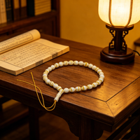 33 Butir Tasbih Oval Imitasi Amber, Tasbih Muslim Bermotif Marmer, untuk Ibadah Islam & Hadiah Idul Fitri