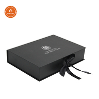 Boîte d'emballage de luxe noire pour perruques et extensions capillaires avec logo personnalisé