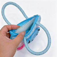 Sac bandoulière mignon en forme de lapin de dessin animé, à rayures colorées, petit sac à main moelleux pour enfants, portefeuille, cadeau d'anniversaire