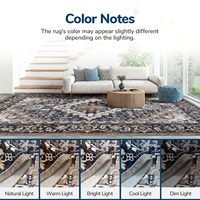 Tapis Bohème Vintage à Motifs Floraux, Noir et Marron, à Poils Courts, avec Dos en Caoutchouc, Lavable, Antidérapant, pour Salle à Manger, Chambre d'Enfant, Décoration Intérieure