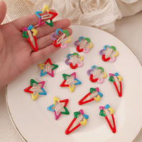 Couleurs douces étoile fleur forme BB Clips mignon couleur bonbon métal pinces à cheveux pince à cheveux pour enfants filles accessoires de cheveux