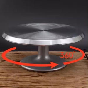 12in Aluminum Alloy Cake Rotating Turntable Baking Supplies Cake Decorating Tools Metal Revolving Cake Stand Turntable - Product Image 3