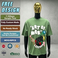 Kaos Pria Desain Kustom Gaya Terbaru, Sablon Puff, Warna Abu-abu Kehijauan, Harga Terjangkau, Bahan Campuran Polyester/Katun, Pola Solid, Kualitas Tinggi