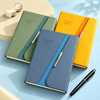 Carnet en cuir PU avec logo personnalisé, boucle magnétique en métal, couverture souple bicolore, journal d'affaires, agenda de bureau personnalisé