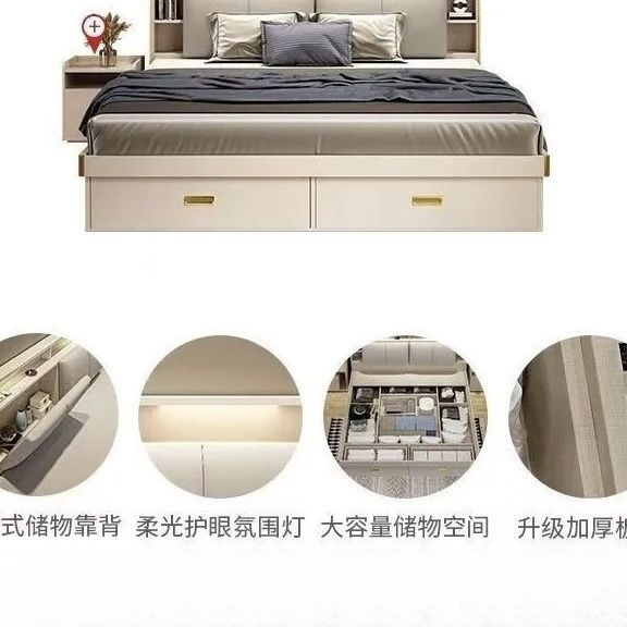 Bianco (letto con contenitore alto/tavolino da comodino)