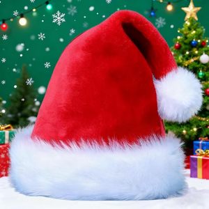 Chapeaux de Père Noël classiques adaptés à l'extérieur, chapeau de Noël rouge pour la fête, décoration de Noël - Product Image 5