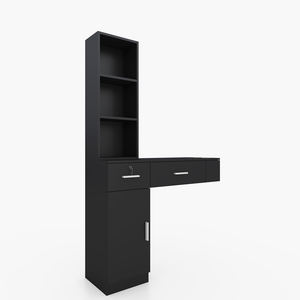 Özel saç salon güzellik salonu dükkanı tasarım meşe ahşap boya siyah berber mobilya dolap styling istasyonu - Product Image 4