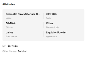 70% 98% High Purity D-Sorbitol CAS 50-70-4 <b>Powder</b> & Liquid Humectant Sweetener <b>Texture</b> Modifier Food Cosmetic Industrial Raw - Product Image 6