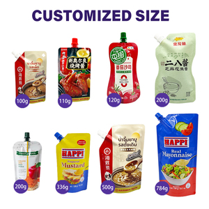 Sachet d'emballage personnalisé imprimé pour sauces : pâte de tomate, ketchup, moutarde, mayonnaise – avec bec verseur - Product Image 4