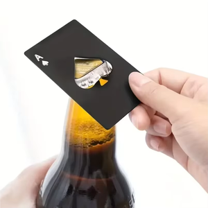 1pc Poker Shaped Steel <b>Beer</b> <b>Bottle</b> Opener, Outdoor Concealed Poker For Throwing Practice - Product Image 2