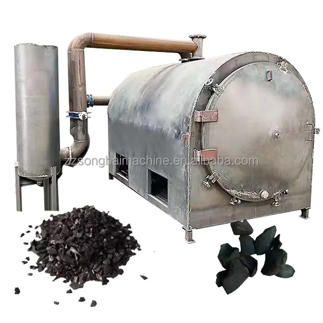 Biochar pirólise carbonização fogão carvão faz máquina fabricante madeira carvão carbono fibra carbonização forno