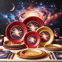 Assiettes en papier pour les fêtes de bureau, vaisselle jetable en vrac pour les réunions et les événements