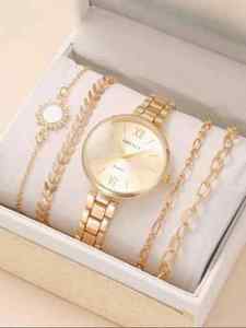 CD080 Vintage Fashion 5pcs Set Luxury Watch Women Ring Necklace - Product Image 6