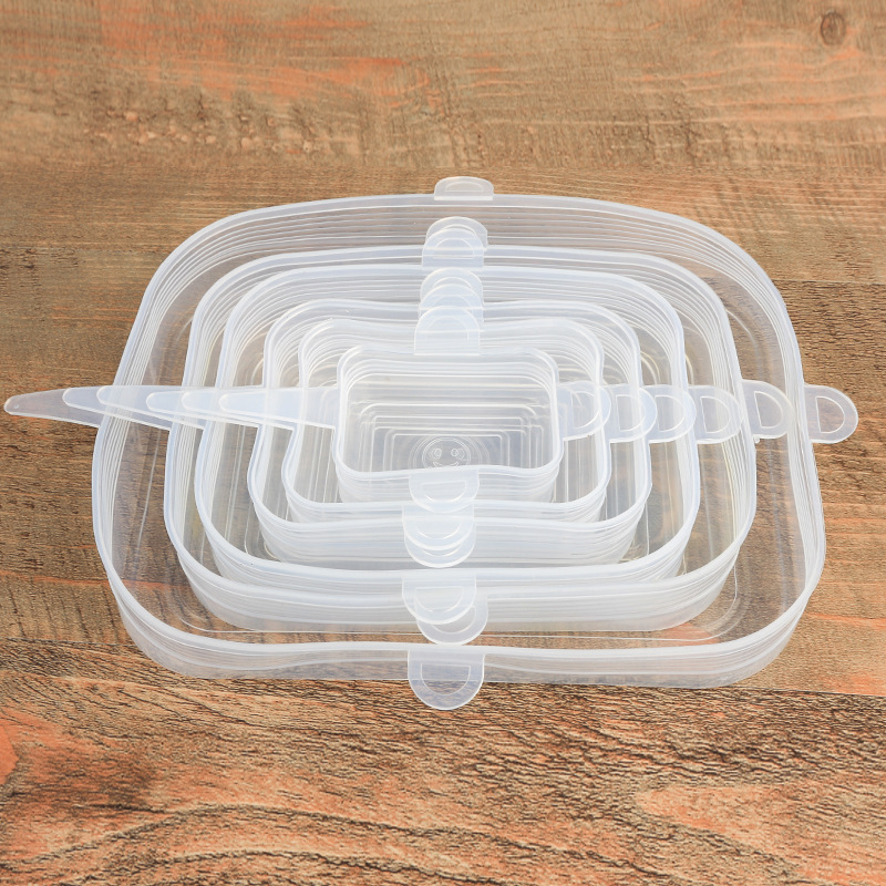 Square smiley face food storage lid 6-piece set