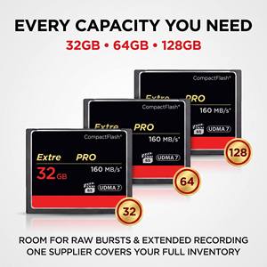 แฟลชการ์ดขนาดกะทัดรัดคุณภาพสูงการ์ดหน่วยความจำ128GB 1066X UDMA 7 4K Vpg-65 160เมกะไบต์/วินาทีสำหรับ <span class=keywords><strong>Lexar</strong></span> Compact U Flash ความจุจริง - Product Image 4