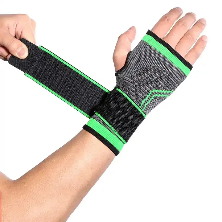 Gym Fitness Gloves Wrist Support Sports Wristband Therapy Protector Fingerless Safety Body Building Entertainment 1Piece