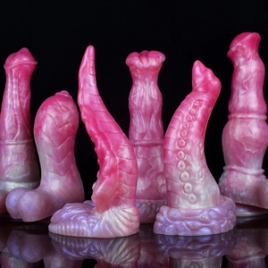 NNSX 9 Inch Length Horse <b>Dildo</b> Peach Color Flower Head Cock for Female Male Masturbation <b>Dildo</b> Anal Vagina Massager Sex Toys - Product Image 1