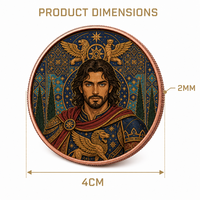 Pièce de collection médiévale Paladin en cuivre fin .999 de 1 oz, médaillon commémoratif personnalisé avec portrait de guerrier dragon, vente en gros