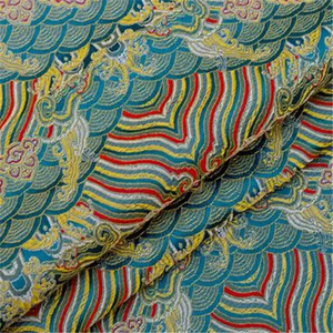 Broder le style traditionnel le moins cher <span class=keywords><strong>prix</strong></span> en stock Offre Spéciale populaire Promotion brocart tissu pour la maison Textile sac coussin <span class=keywords><strong>gilet</strong></span> - Product Image 5