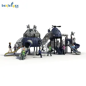 Outdoor UFO Satellite Themed Play Set Kids Slide Large Scale Custom Family Children Park Luxury Amusement Playground Equipment