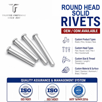 Rivets en aluminium à tête ronde solide TianFang IATF16949, attaches de précision personnalisées pour l'automobile et l'industrie