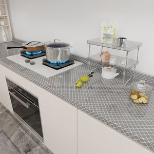<span class=keywords><strong>Papier</strong></span> <span class=keywords><strong>peint</strong></span> autocollant en aluminium PET métallisé, résistant à l'huile, imperméable, résistant à la chaleur, décoration de cuisine - Product Image 5