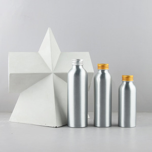 High Quality 50ml 100ml 120ml 150ml <b>200ml</b> 250ml Round Silver Aluminum <b>Bottles</b> with Screw Top - Product Image 3