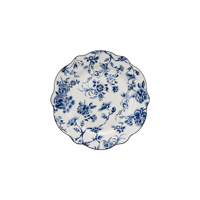 Ensemble de 3 assiettes à dîner en porcelaine, écologiques, biodégradables, compatibles micro-ondes et lave-vaisselle, bleu et blanc, style chinois