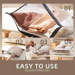 Compression Vacuum <b>Storage</b> Bag for Travel <b>Clothes</b> Wardrobe-Rechargeable Electric Pump Nylon Fabric PA+PE Material 200ml Capacity - Product Image 4