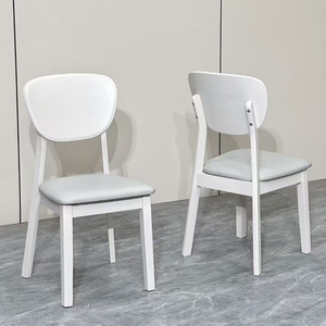Sillas <span class=keywords><strong>de</strong></span> Comedor <span class=keywords><strong>de</strong></span> Madera Blanca al por Mayor Directo <span class=keywords><strong>de</strong></span> Fábrica, Modernas y Contemporáneas, Tapizadas en Cuero, Muebles para el Hogar, Duraderas y Portátiles - Product Image 4