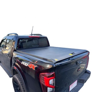 Couverture de benne pour Navara, pick-up <span class=keywords><strong>4x4</strong></span> pour Nissan Navara Frontier NP300 D40 D22, type rigide noir, volets roulants - Product Image 2