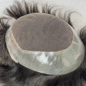 Hair Human Hair System <b>Wig</b> Breathable Lace Base for <b>Men</b> - Product Image 3