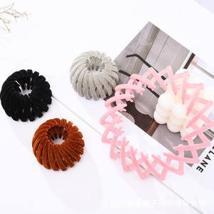 Women and Girls Velvet Expandable Bun Fixed Vintage Retractable Ponytail Holder Hairpin Velvet <strong>Bird</strong> <strong>Nest</strong> Shape Hair Clips - Product Image 6