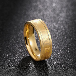 <b>Tungsten</b> Men's Wedding Band <b>Ring</b> 18K Gold Plated Letter Design DJ072 Fashion <b>Rings</b> - Product Image 4