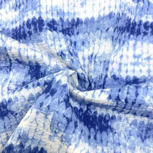 Tissu en coton tissé tie-dye effet froissé 80 g/m², résistant aux plis, pour robes bohèmes, tenues de festival, chemises pour filles et garçons - Product Image 3
