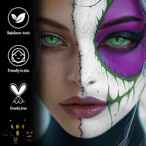 Kit d'applicateur de peinture minérale pour le visage et le corps blanc, vert, violet, Halloween, <span class=keywords><strong>fée</strong></span> sombre, sorcière, monstre, costume de cosplay - Product Image 3