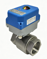 Vanne à boisseau sphérique électrique 2 voies 2'' en acier inoxydable 30 Nm DC24V pour contrôle de processus d'automatisation industrielle, conduite d'eau, OEM de haute qualité