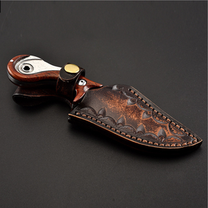 Coltello Damasco Personalizzabile con Manico in Legno, Nuovo Design a Lama Fissa per Uomo, Supporto OEM, Qualità DIY - Product Image 5