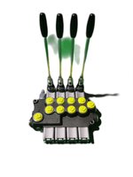 Vanne hydraulique électro-proporcionnelle multi-voies à 4 bobines RUNGONG en fonte pour chargeuses, dépanneuses et plateformes de travail aérien