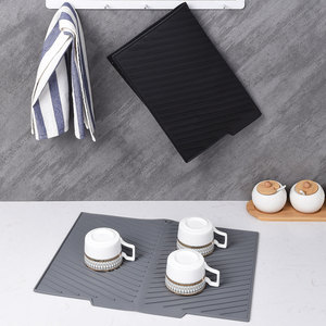 Vente en gros de coussinets de vidange rectangulaires pour évier, tapis de séchage de vaisselle, tapis de table isolant antidérapant - Product Image 4