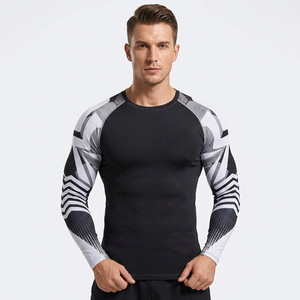 Freandy Sports Men's Full Sleeve <b>Rash</b> <b>Guard</b> <b>BJJ</b> Custom Premium Quality Print Quick Dry Spandex Polyester Compression Shirt - Product Image 1