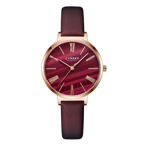 Wholesale curren 9076 Minimalist 3atm Waterproof Woman Quartz <b>Watches</b> Genuine Leather Strap Ladies Wrist <b>Watch</b> - Product Image 1