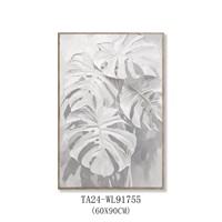 Peinture originale faite à la main Art déco Nature morte 100% faite à la main Panneau de toile Dessin au trait blanc Grande œuvre d'art murale à suspendre Encadrée