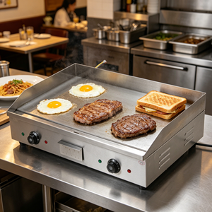 Gril commercial à surface plate à chauffage rapide, 4400W, 220-240V, pour la cuisson de viande, steak, fruits de mer, pâtes, base de pain - Product Image 4