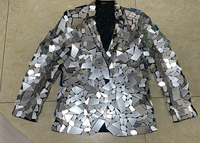 Miroir Veste Verre Homme Performance Costume Personnalisé Couleur Chanteurs Costume Coût Club Bar Danse Performance Porter Pour Dj Costume